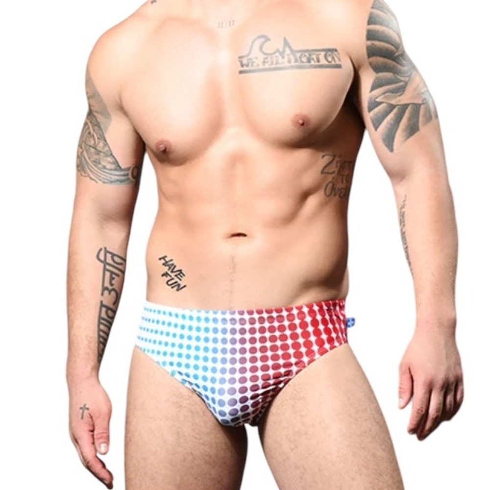 Andrew Christian Dots Bikini Red Blue Medium
